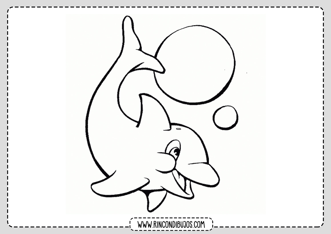 Delfin en el agua para colorear dibujo