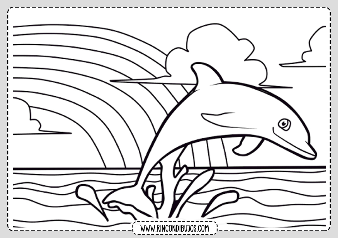 Dibujo Delfin Saltando para Colorear