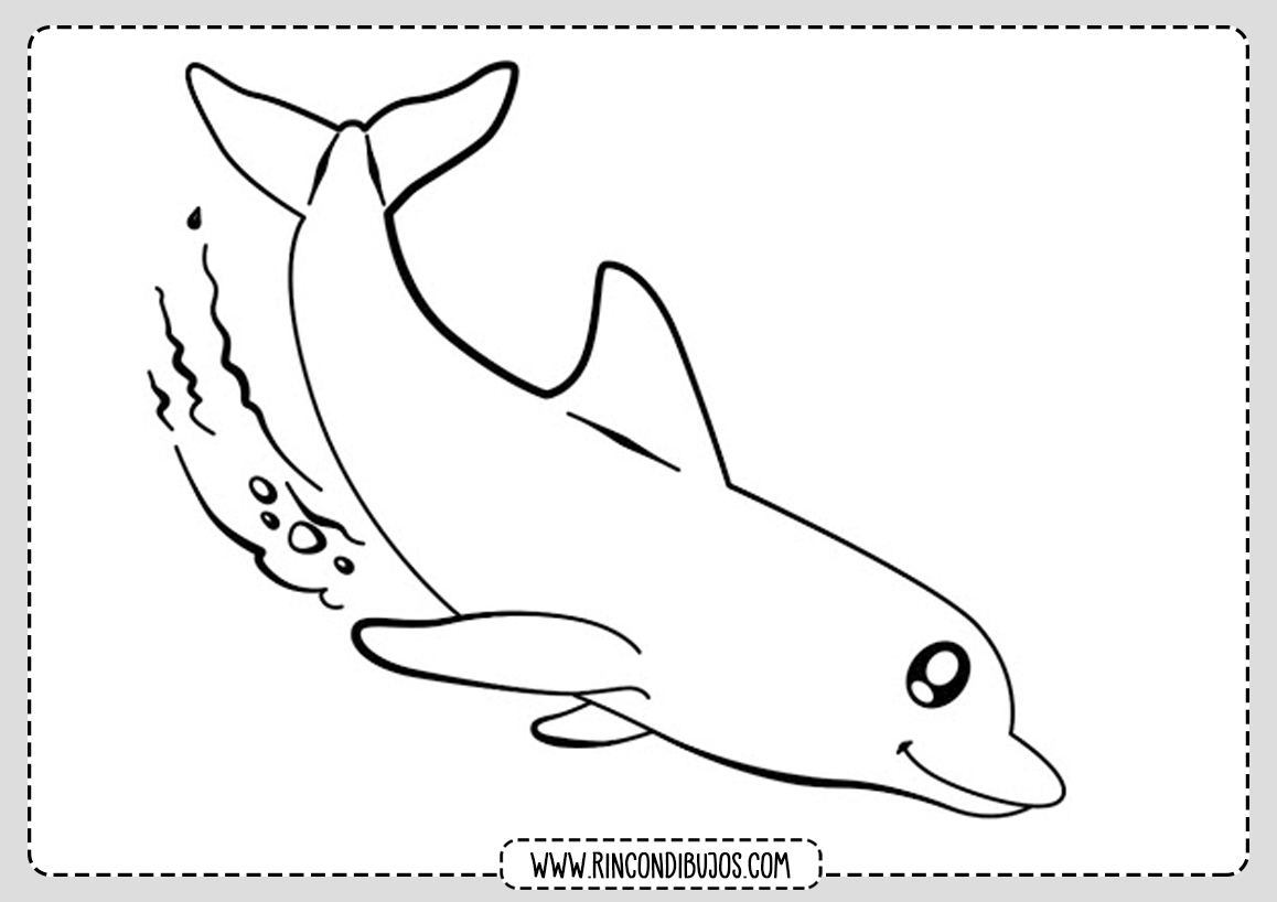 Dibujo Delfin nadando para colorear