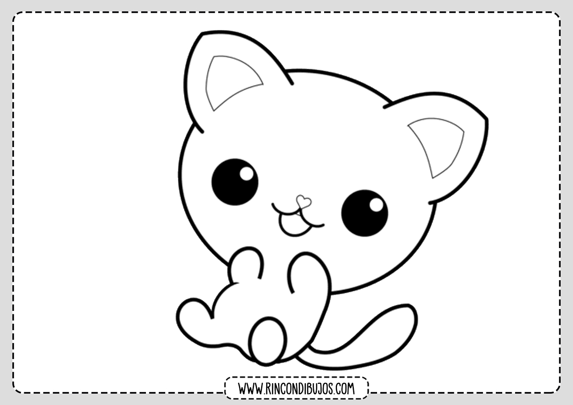 Dibujo Gatito Kawaii Colorear