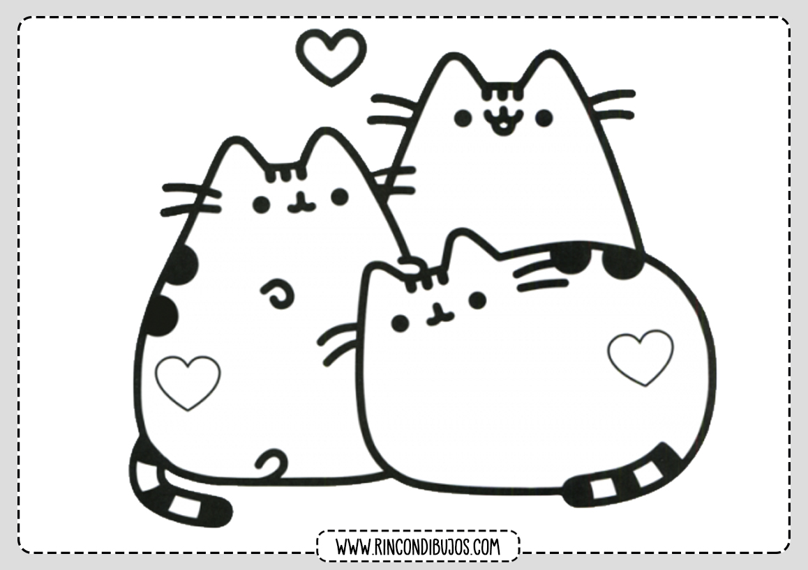 Dibujo Gatos Kawaii Colorear