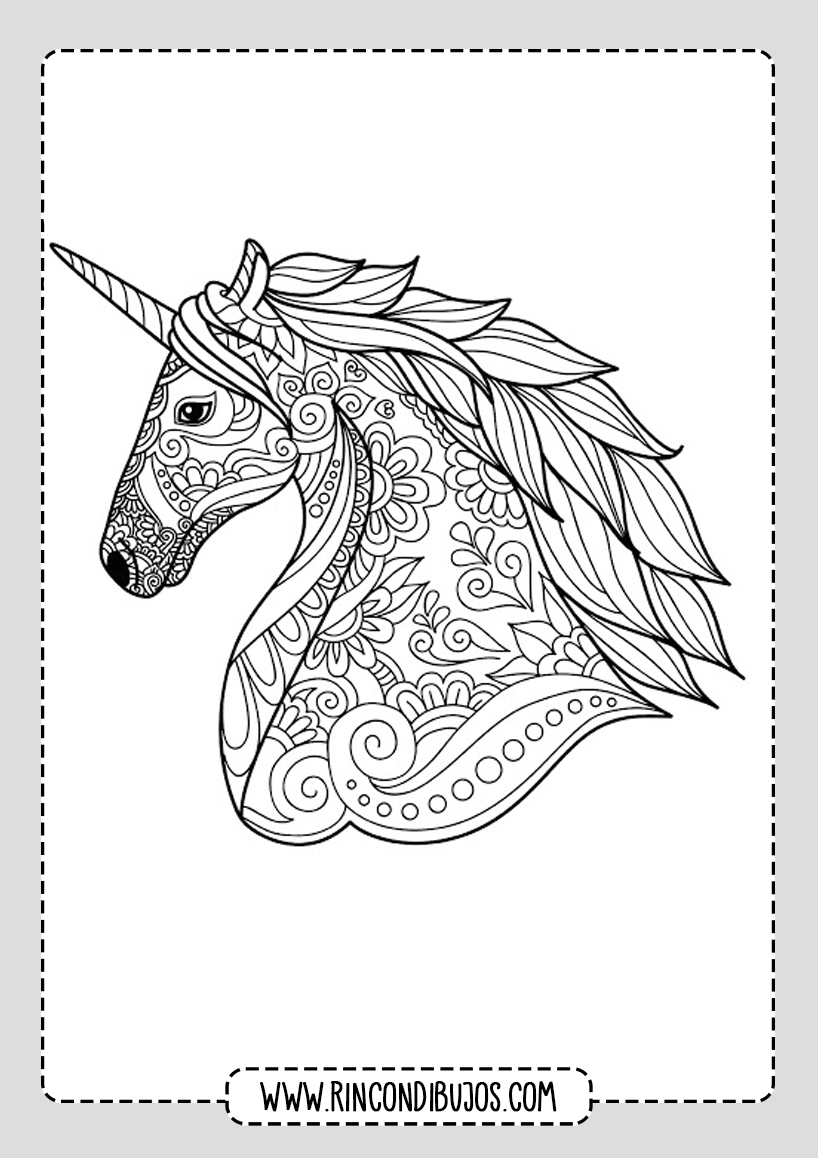 Dibujo Mandala Unicornio