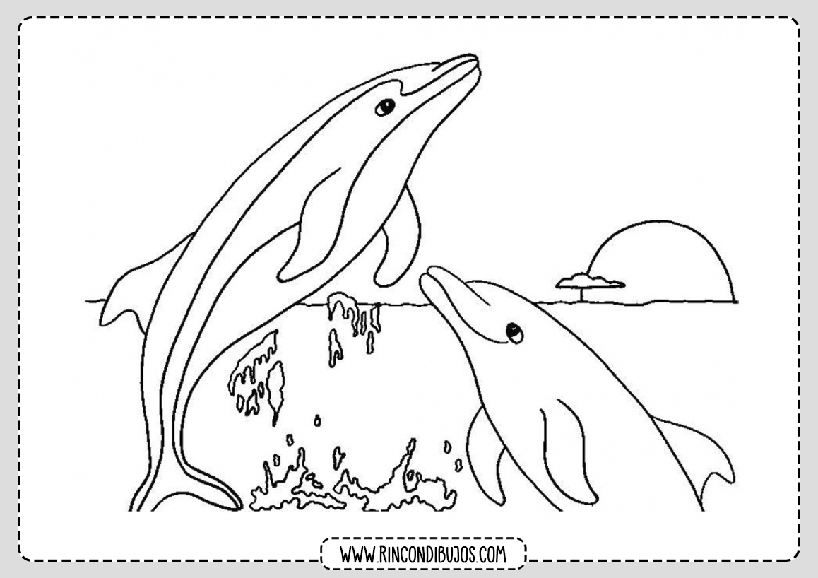 Dibujo Paisajes Delfines Colorear