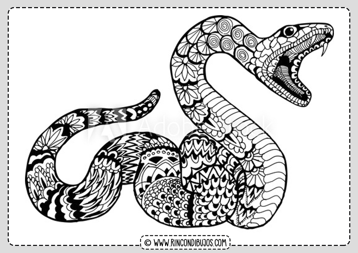 Dibujos de Serpientes para colorear | Imprimir y Colorear Serpientes