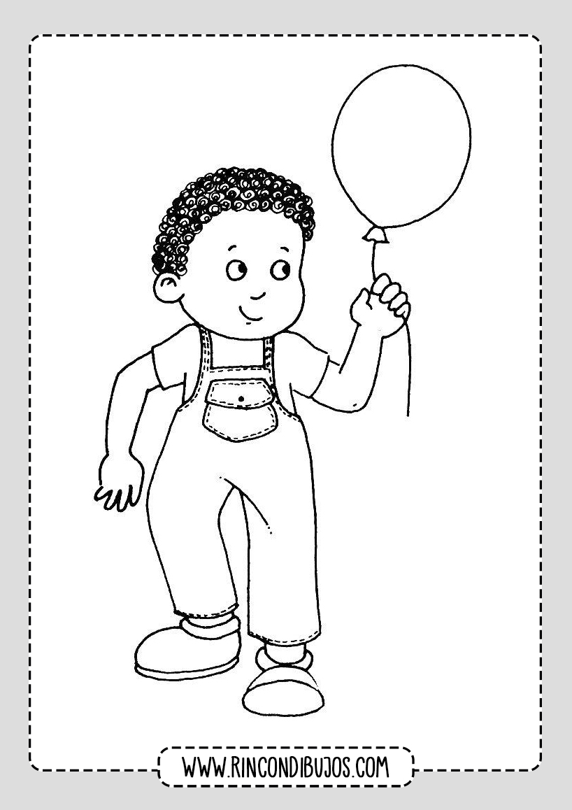 Dibujo de Niño con Globo