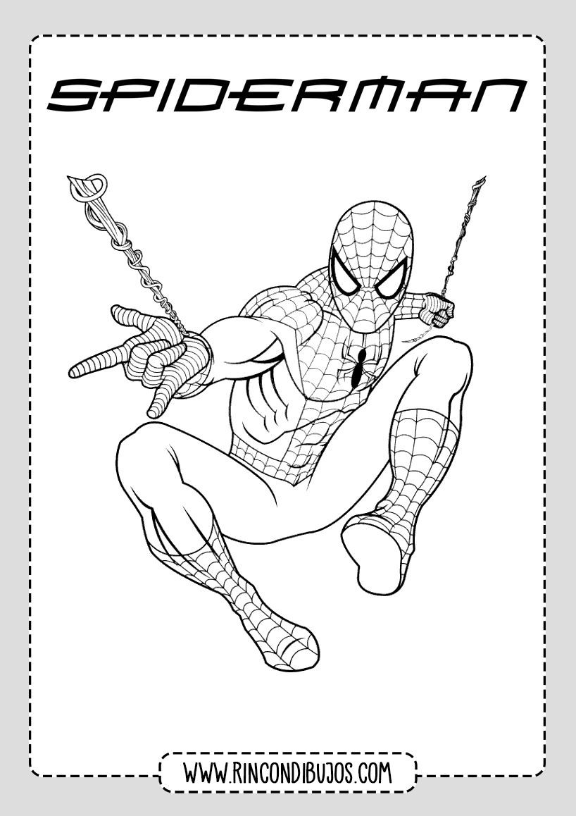Dibujo de Spiderman volando