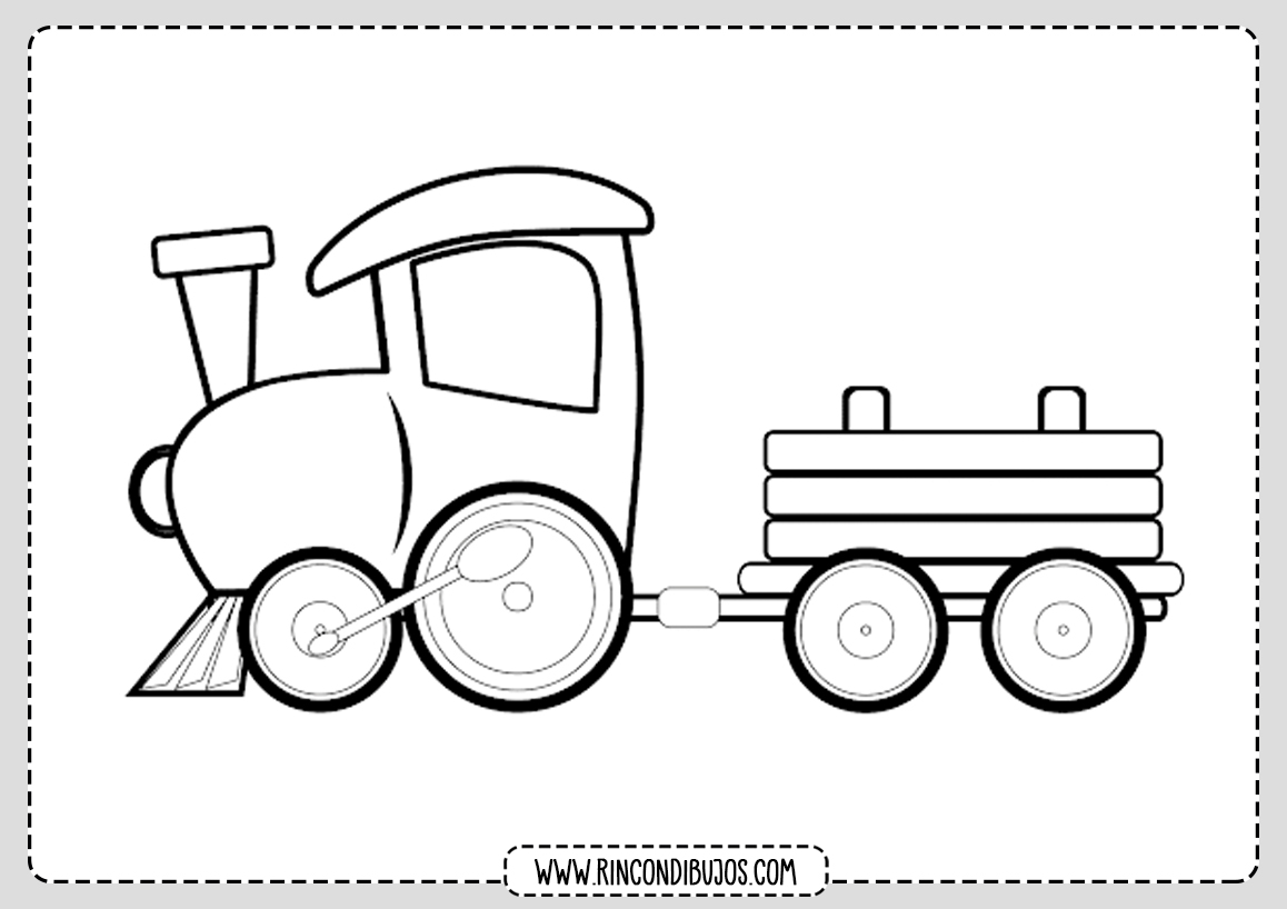 Dibujo de Tren y Locomotora Colorear