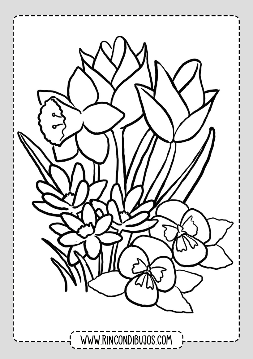 Dibujos de Flores Lindas para pintar