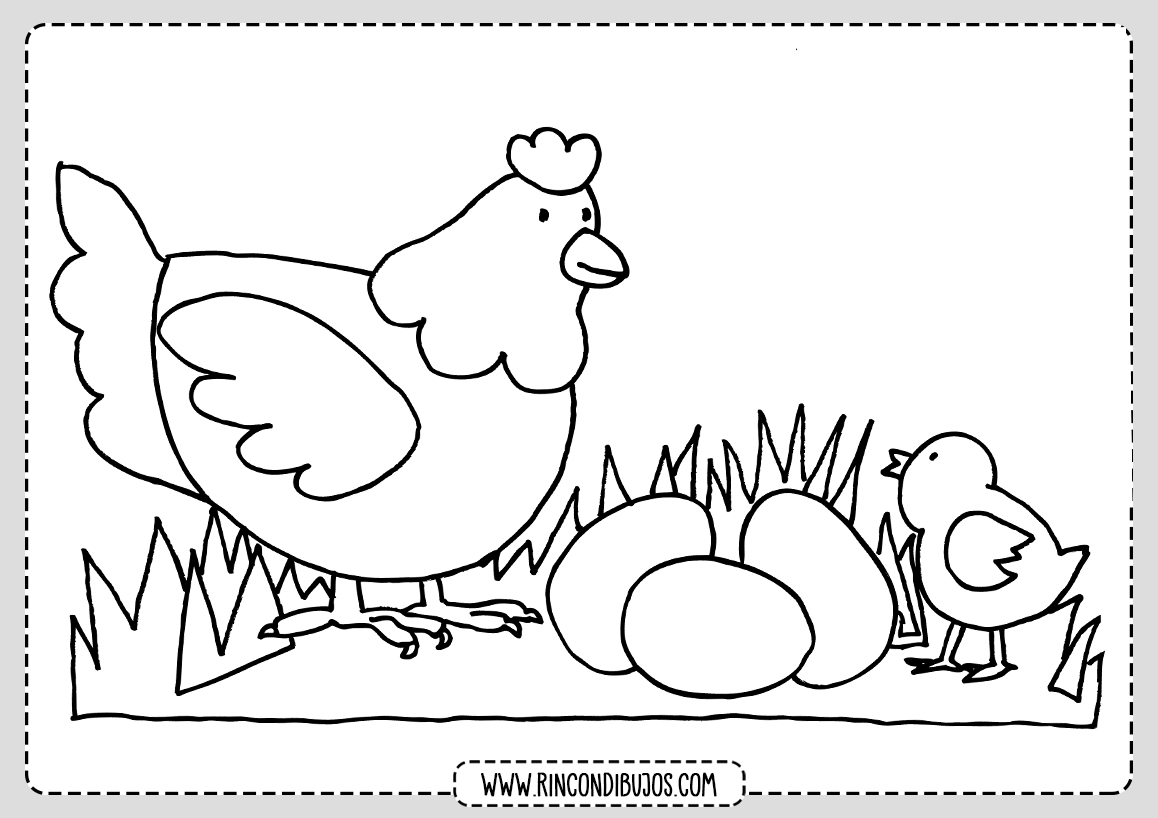 Dibujos de Gallinas para colorear