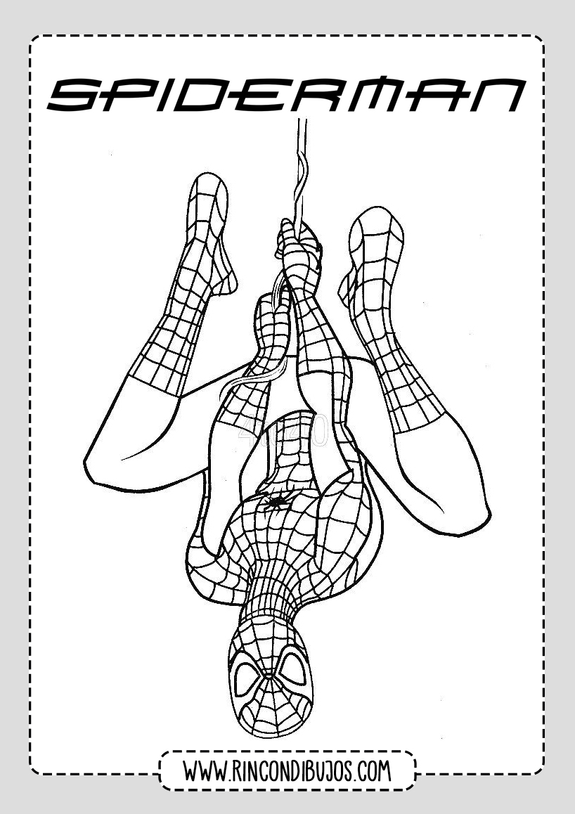 Dibujos de Spiderman Colgado