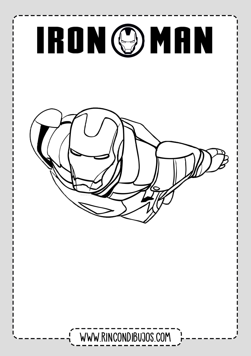 Dibujos para Imprimir y Colorear de Iron Man