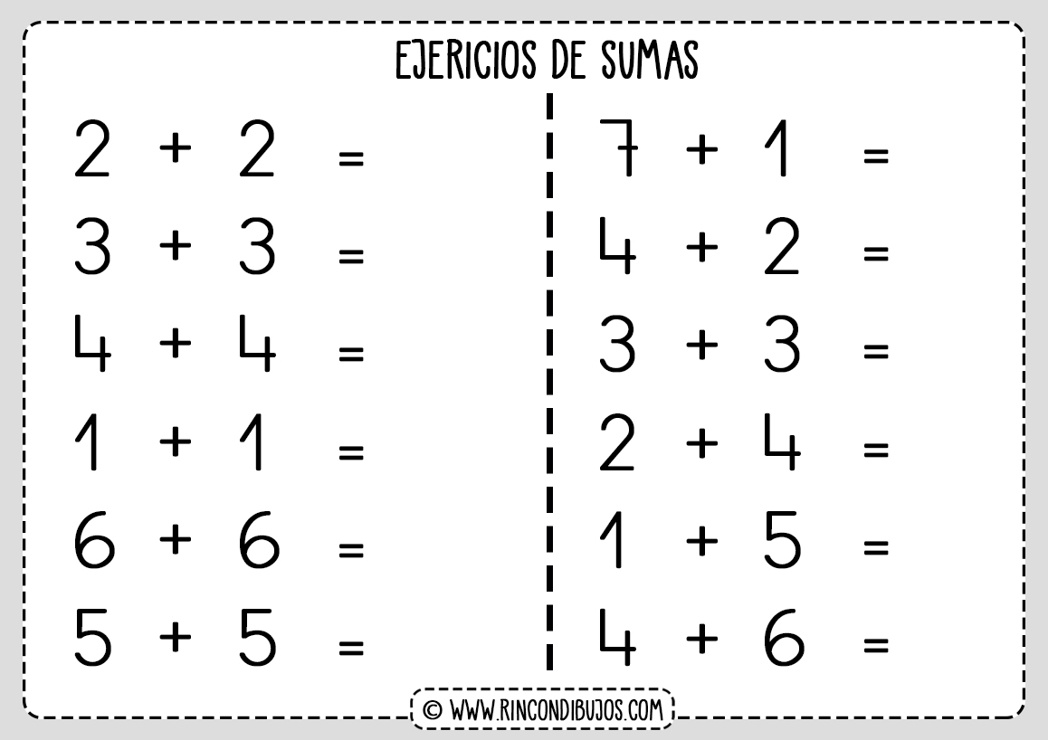 Ejercicios de Sumas Faciles