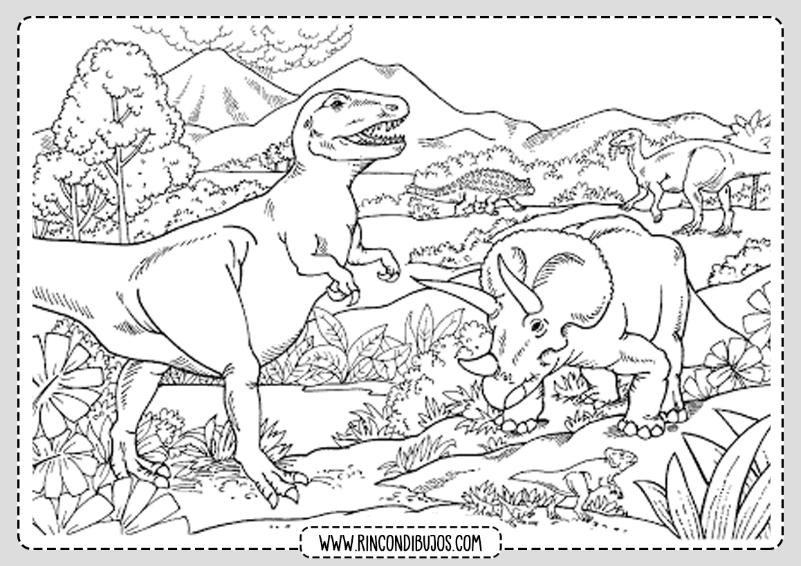 Lamina Dinosaurios Dibujos