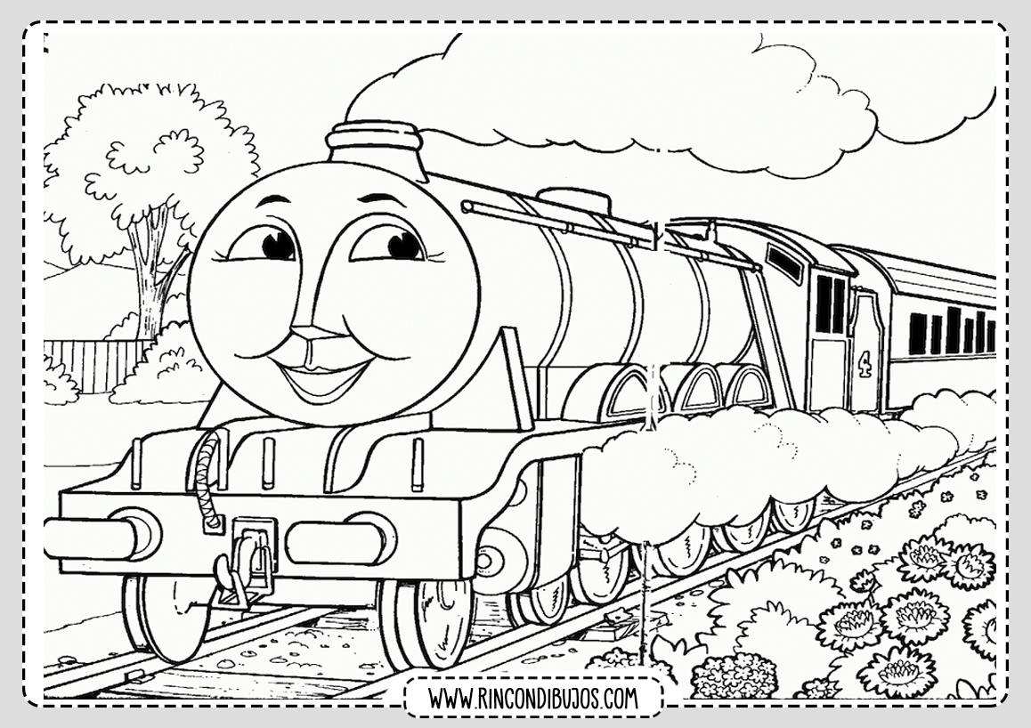 Laminas Dibujo de Trenes Colorear
