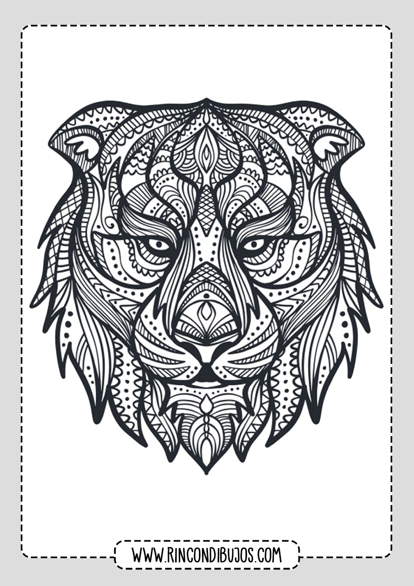 Mandalas de Animales Tigre para colorear