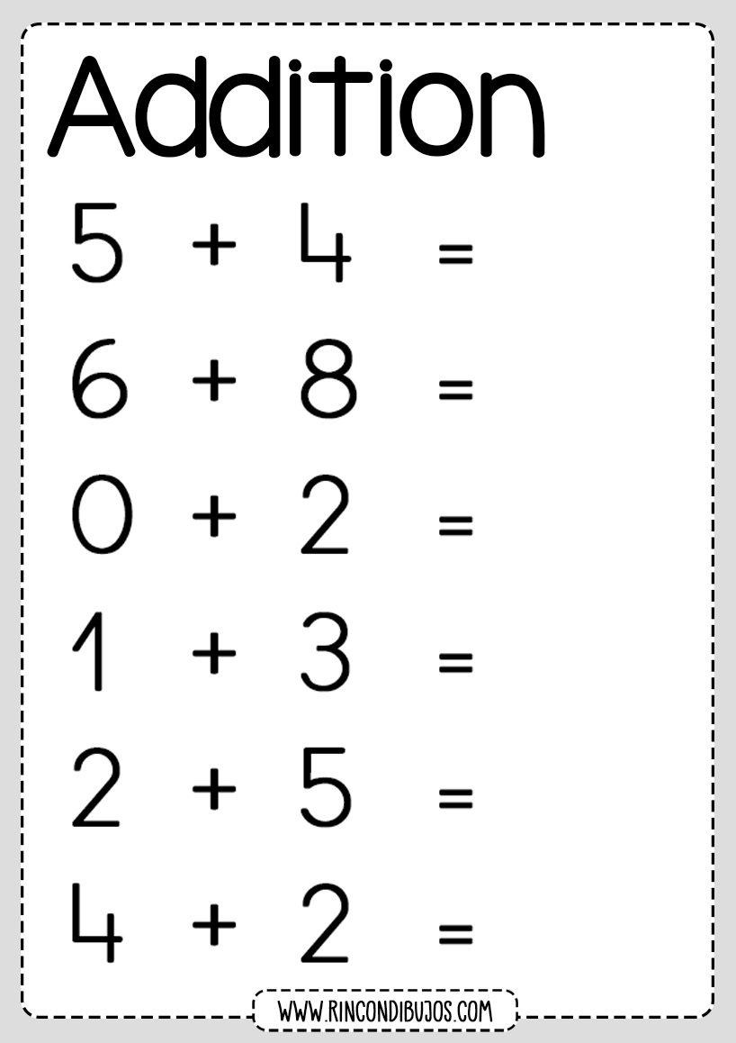 Mathematics addition worksheets