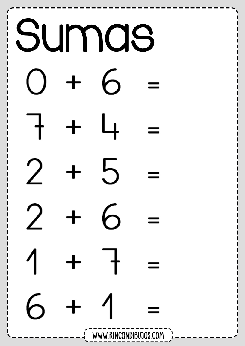 Repaso de Sumas para Niños