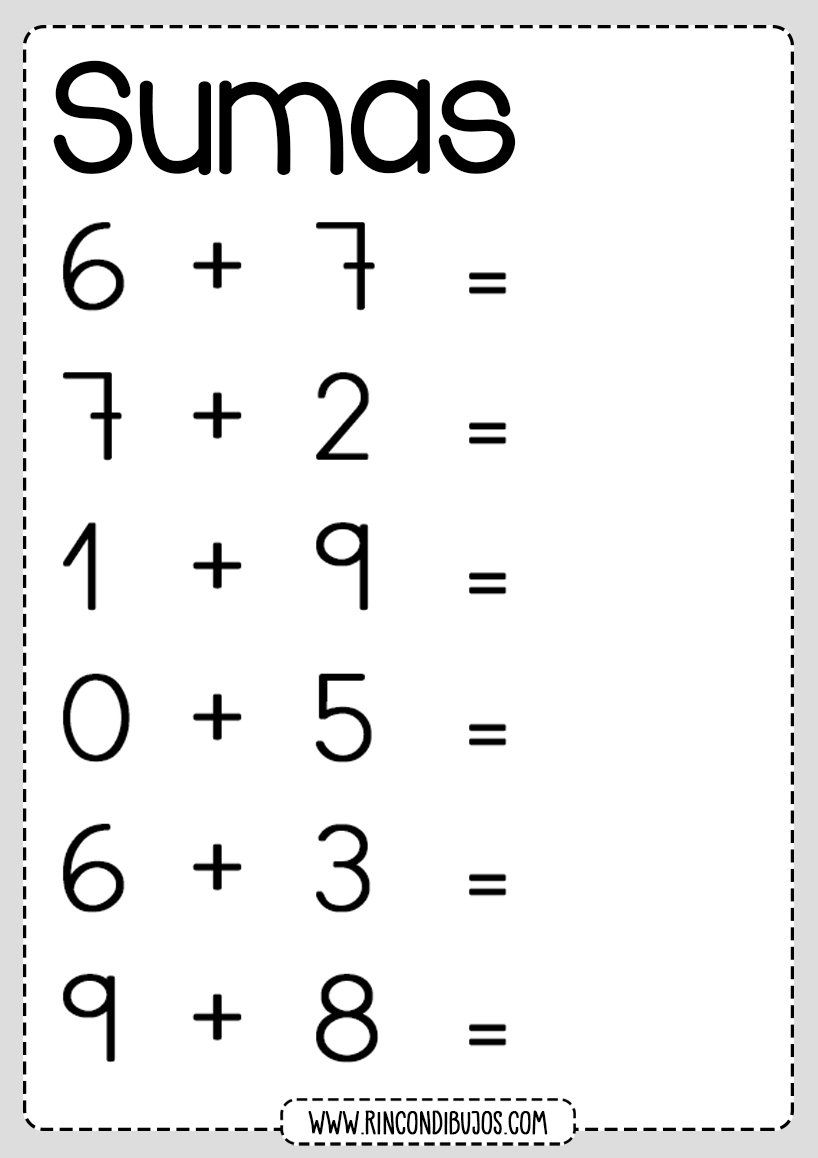 Sumas Calculo Mental Niños