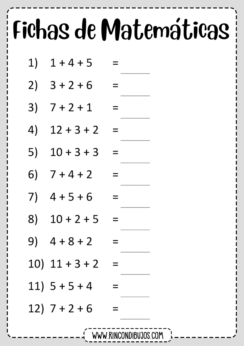 Sumas Calculo Mental