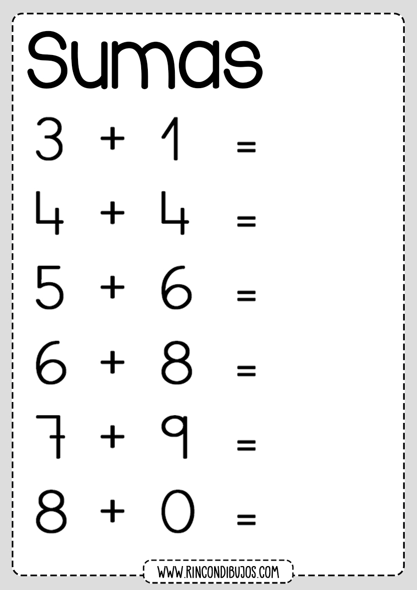 Sumas Para Niños Faciles