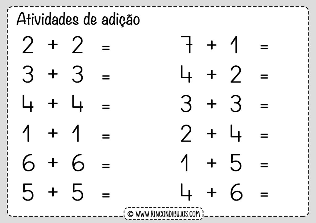 atividades de matematica adição 1 ano fundamental