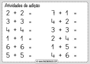 atividades de matematica adição 1 ano fundamental