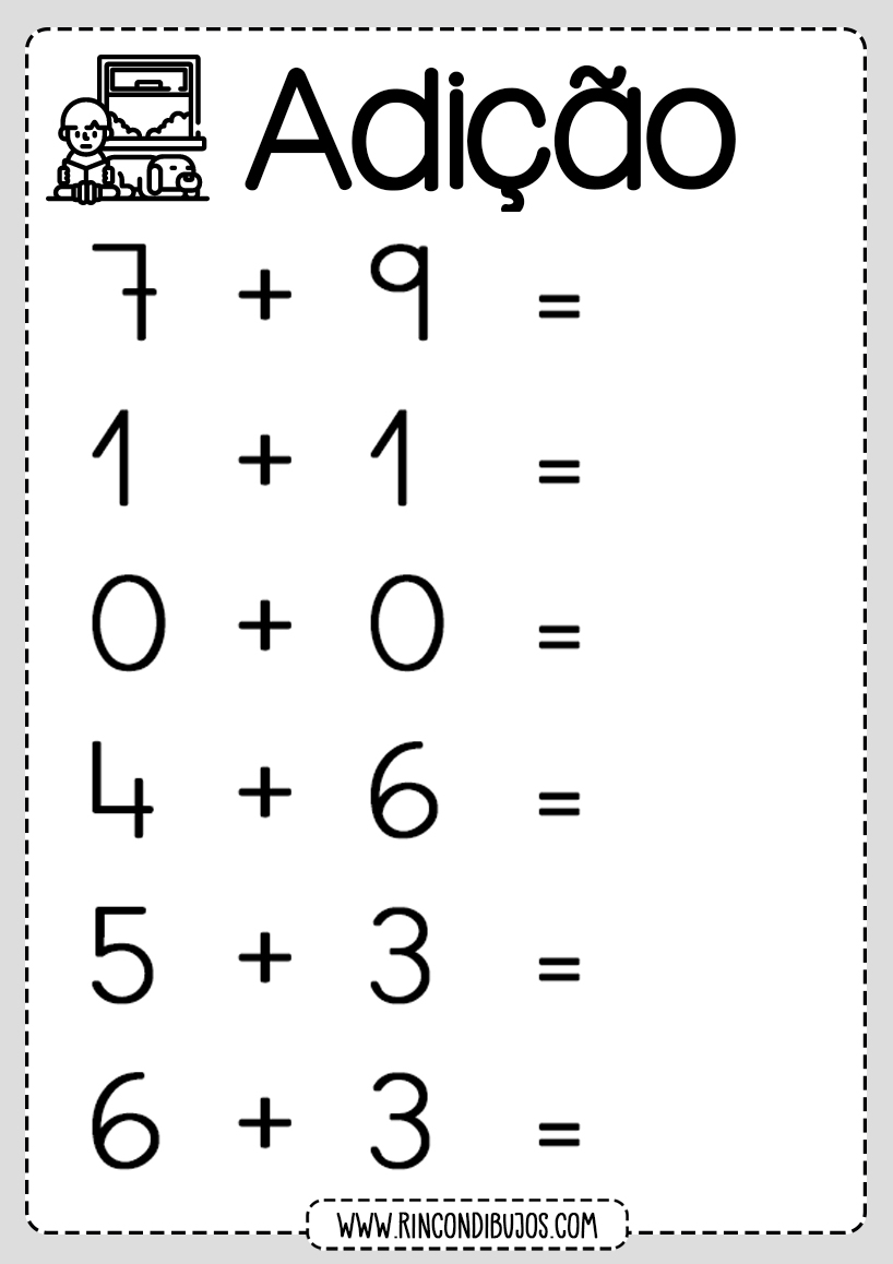 continhas de adição para educação infantil