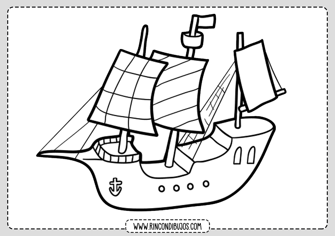 Barco Pirata Dibujo Colorear