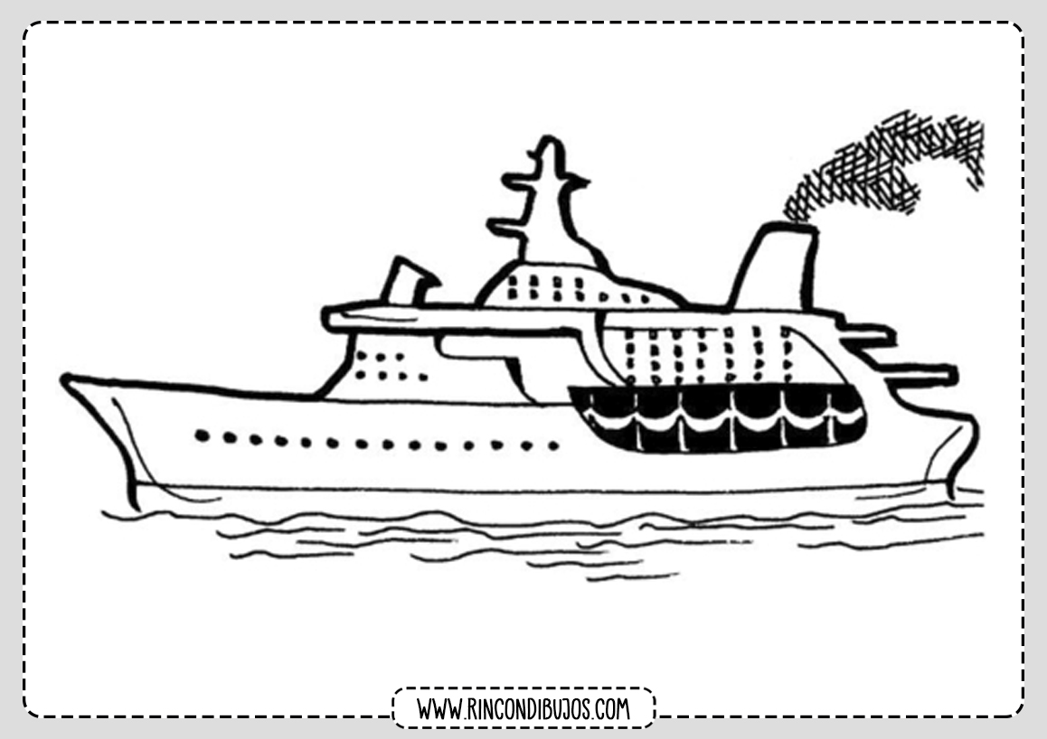 Dibujo Barco Grande para Colorear