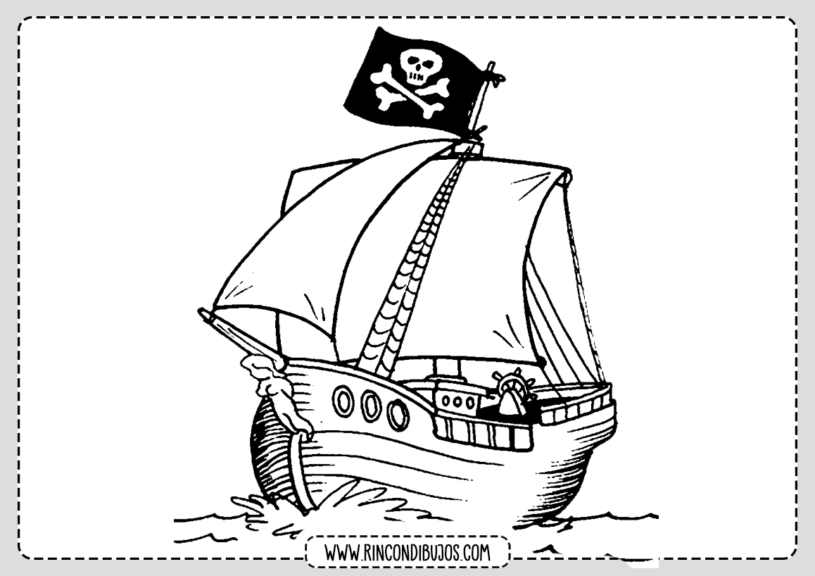 Dibujo Barco Pirata Colorear