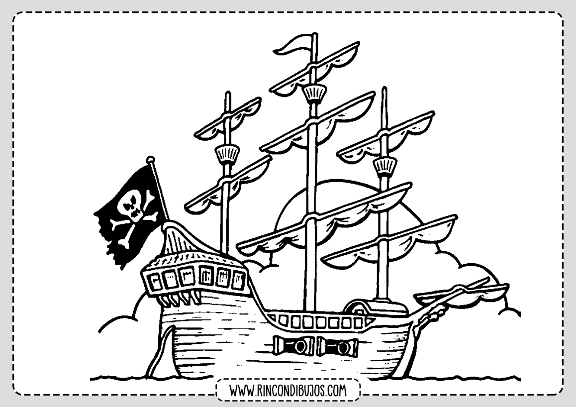Dibujo Barco Pirata Para Colorear