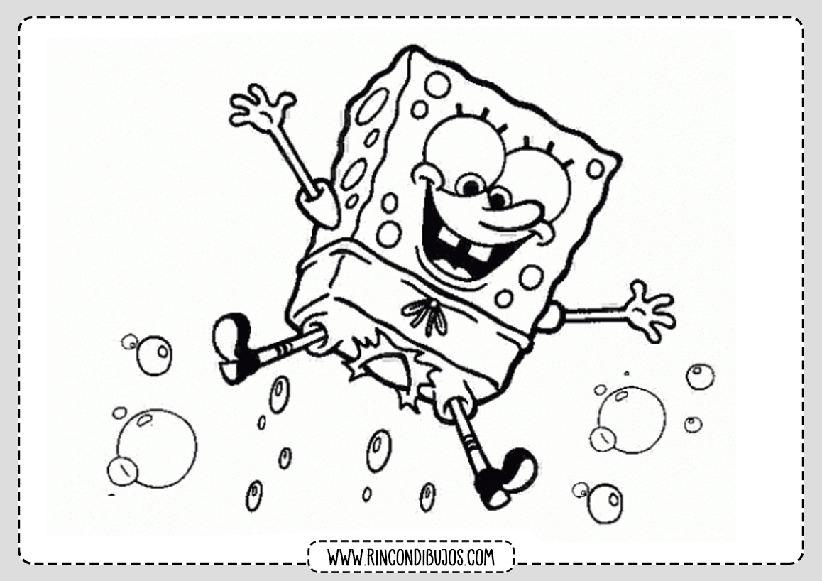 Dibujos de Bob Esponja Saltando