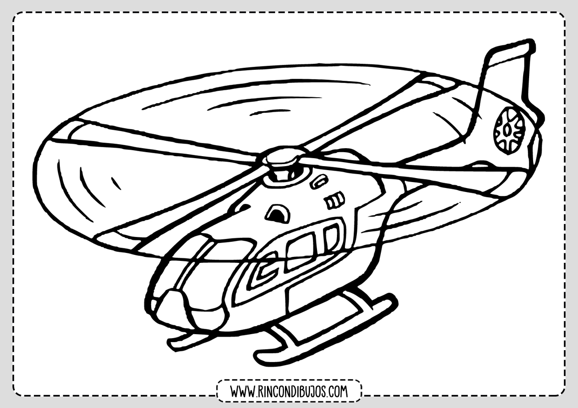 Dibujos de Helicopteros Volando Colorear