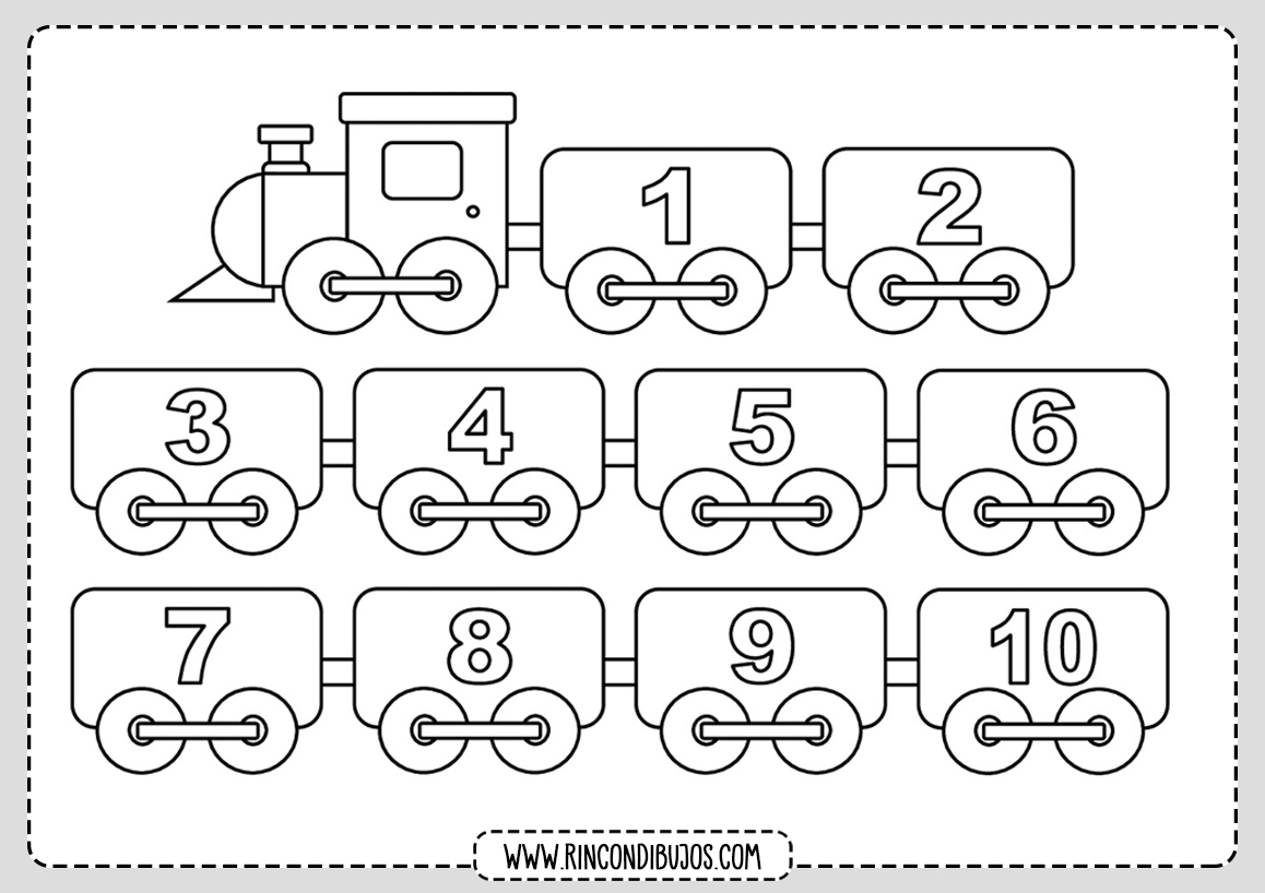 Numeros Del 1 Al 10 Para Colorear Animados Tarjetas Numeros Para Images