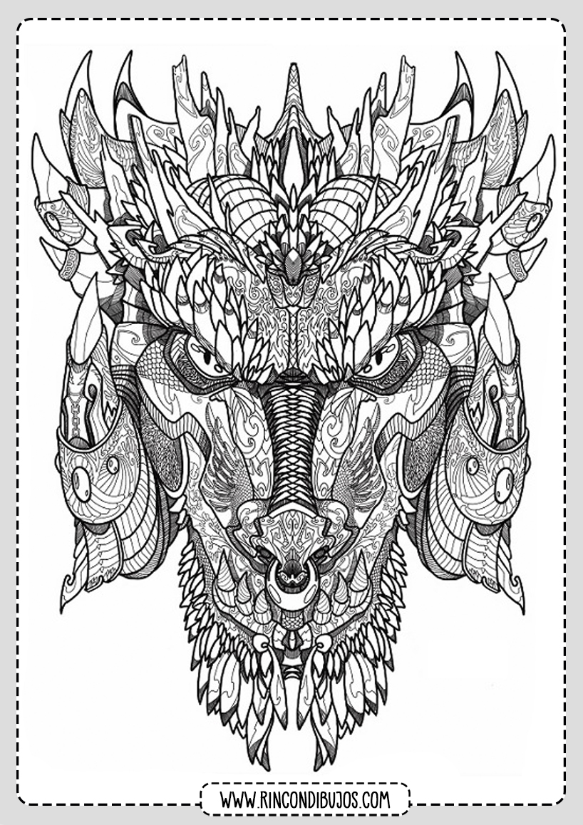 Mandala de Dragon para Colorear