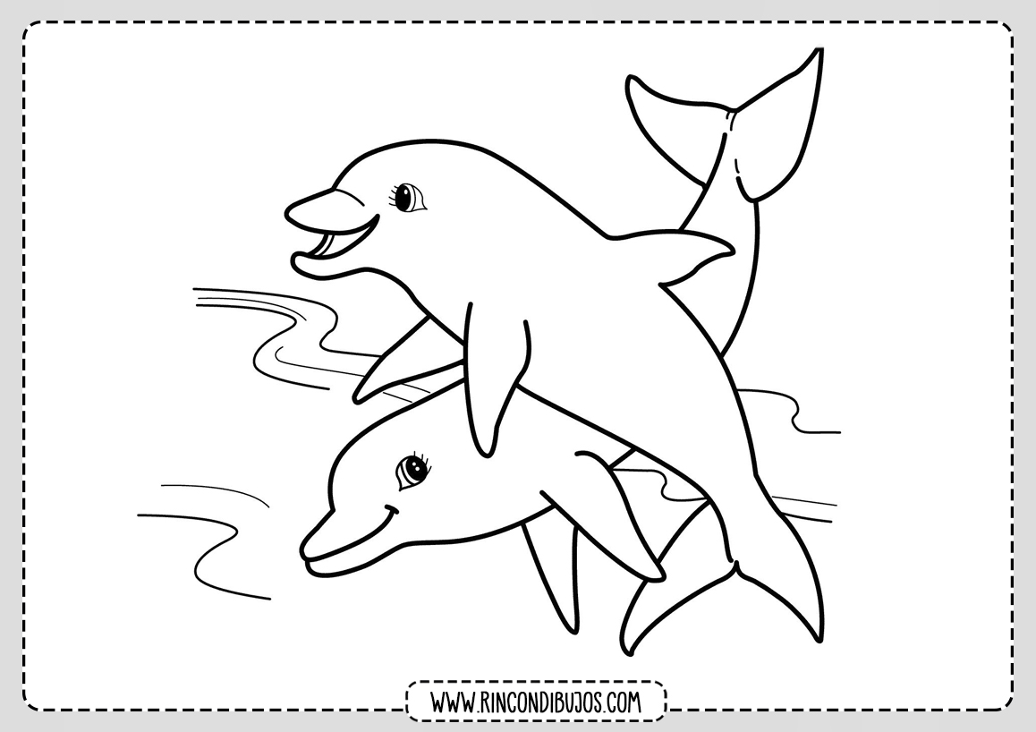 Dibujos de Delfines para colorear | Rincon Dibujos