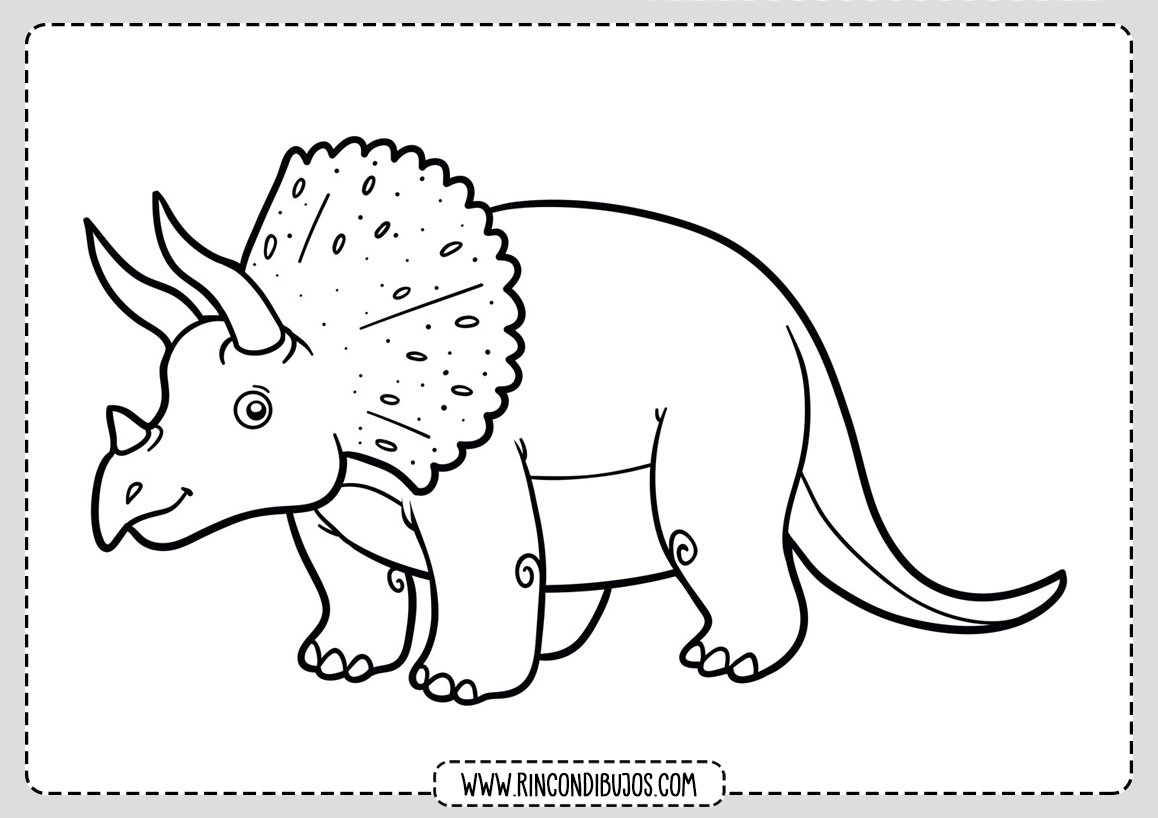 Dibujo Dinosaurios Triceratops Colorear