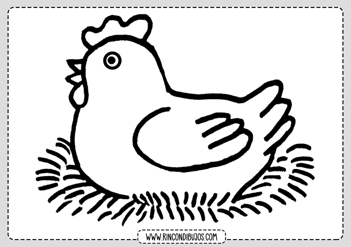 Dibujos de Gallinas para colorear | Imprimir y Colorear