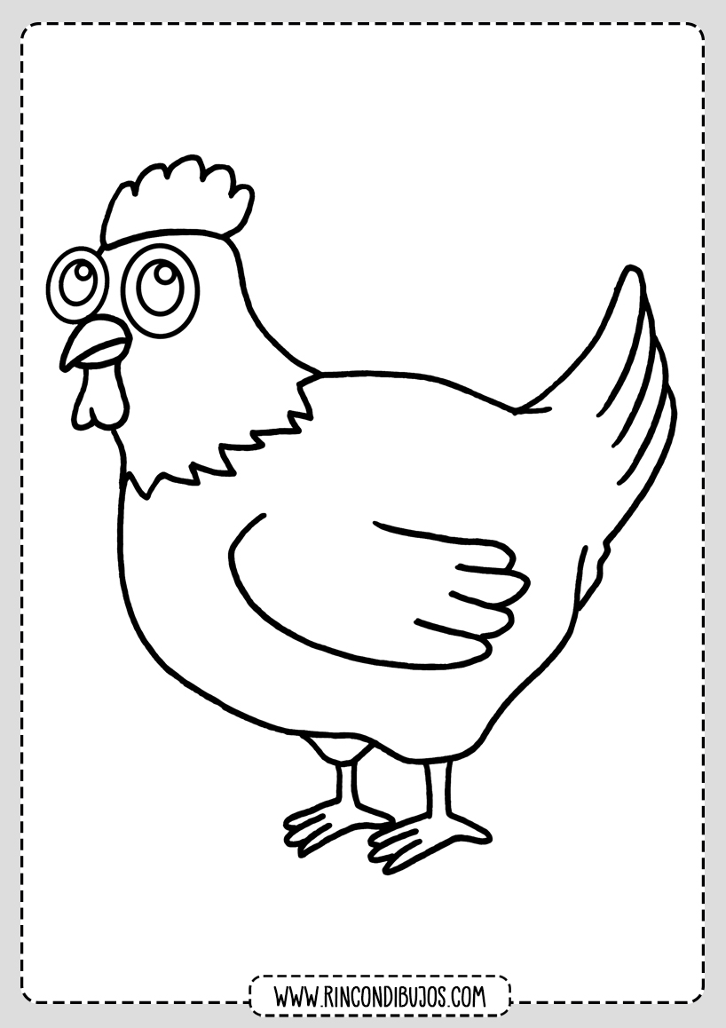 Dibujos de Gallinas para colorear | Imprimir y Colorear