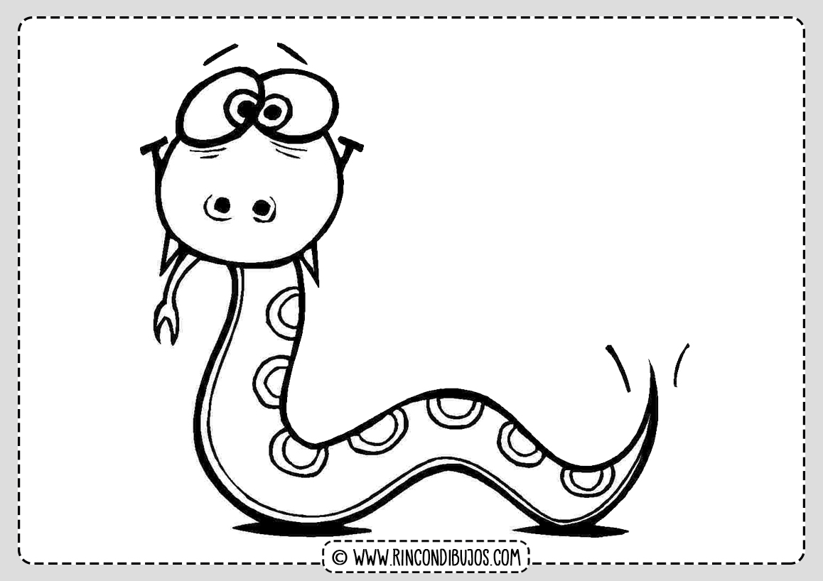 Dibujo Serpiente Colorear Facil