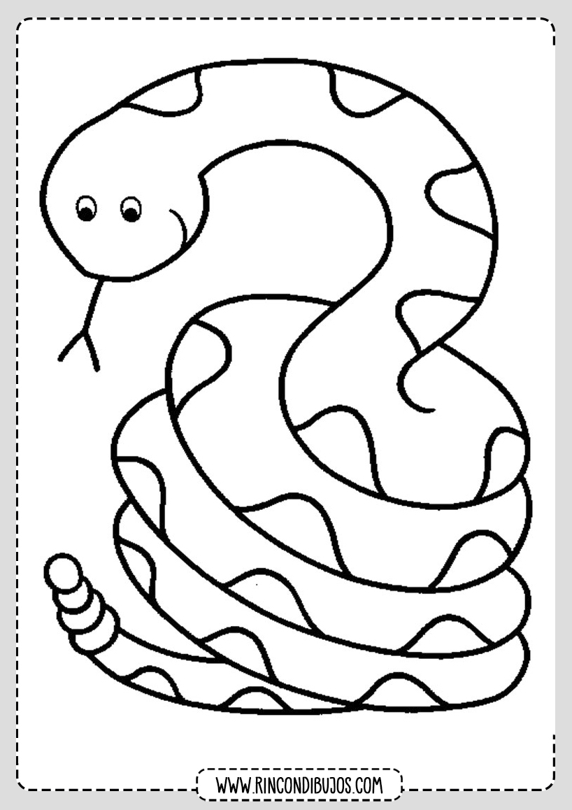 Dibujo Serpiente para Niños Para Colorear