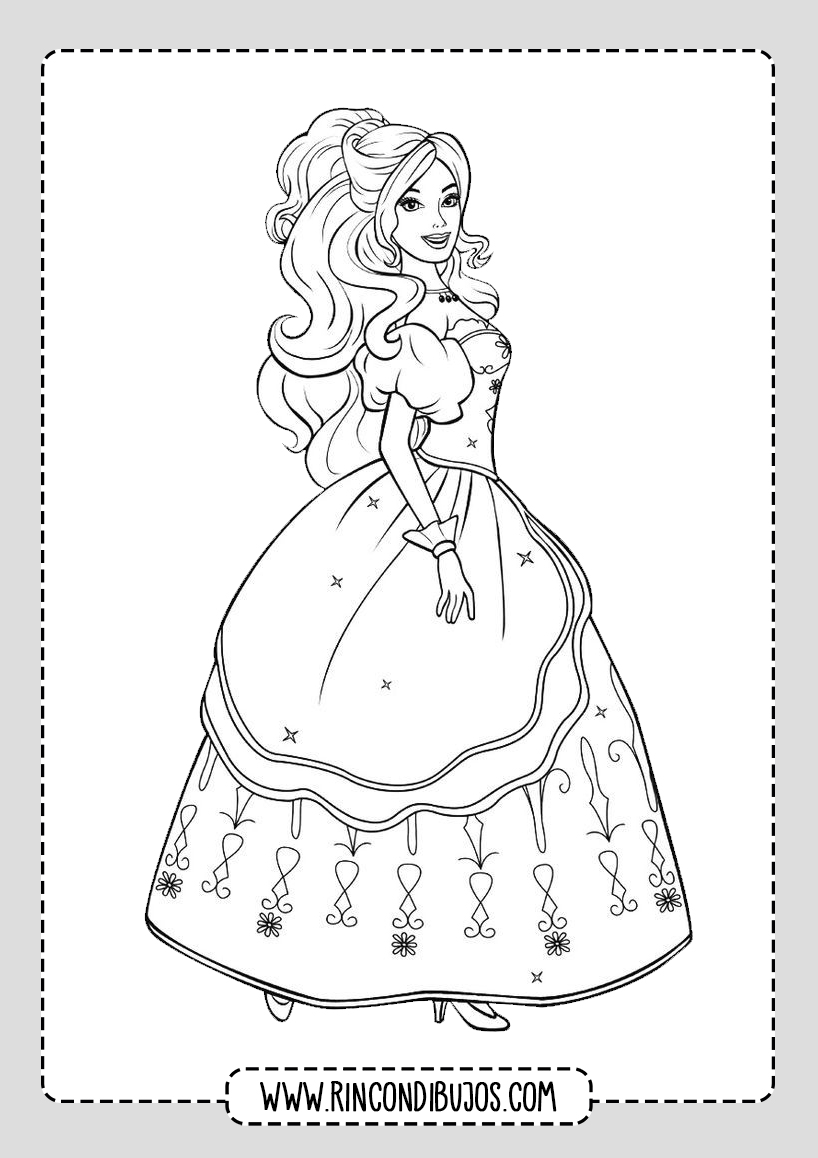 Dibujo Vestido Princesa Colorear