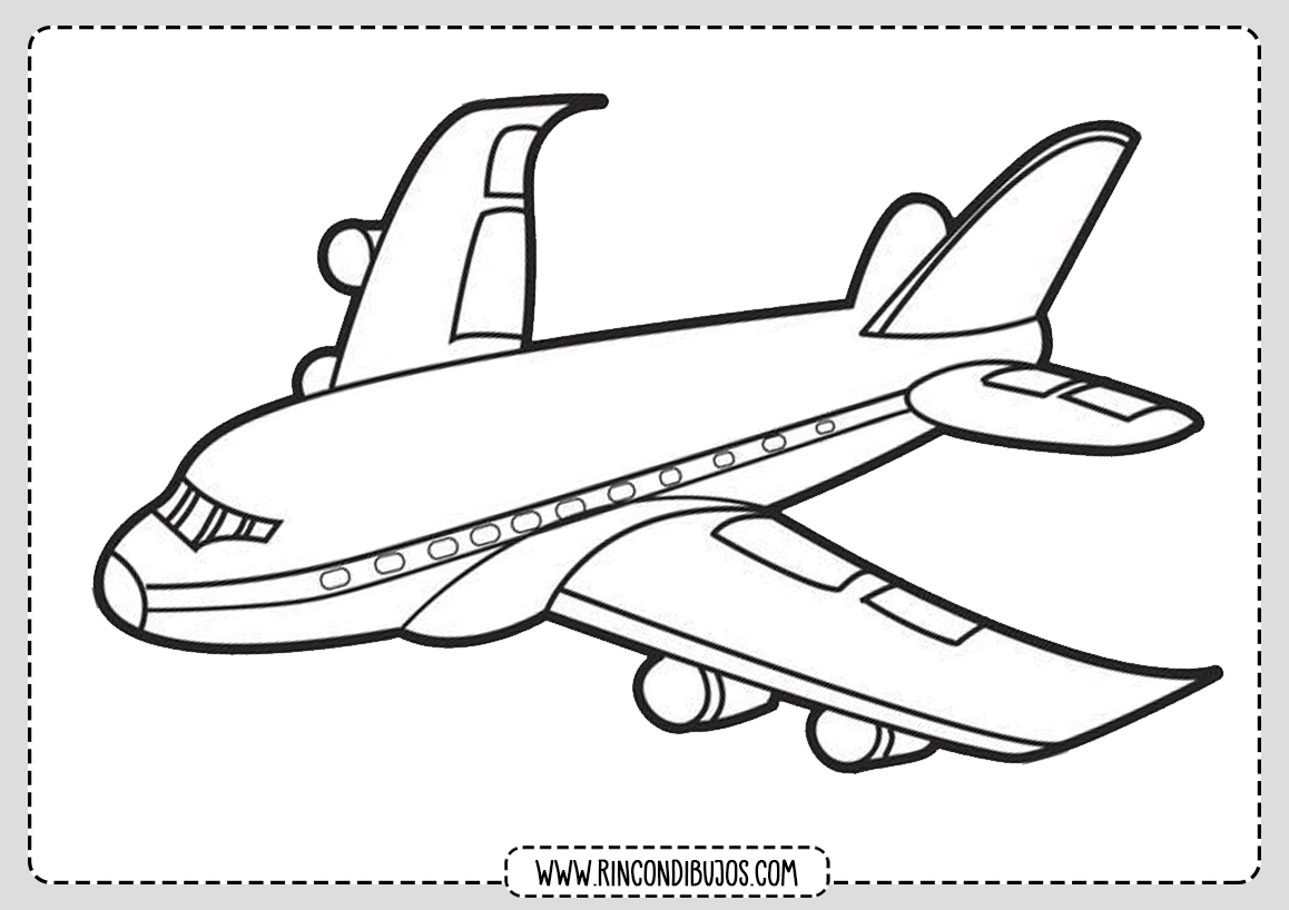 Dibujo de Avion Comercial Pintar