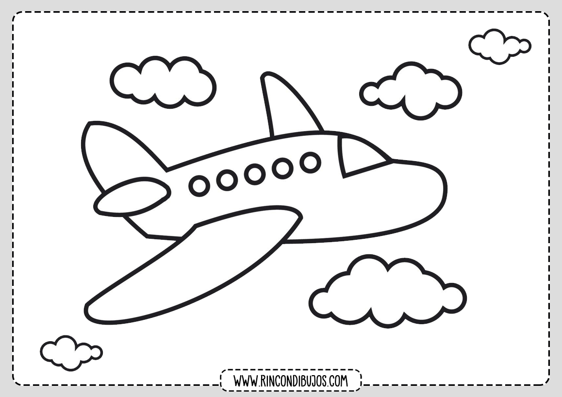 Dibujo de Avion para Colorear para Niños