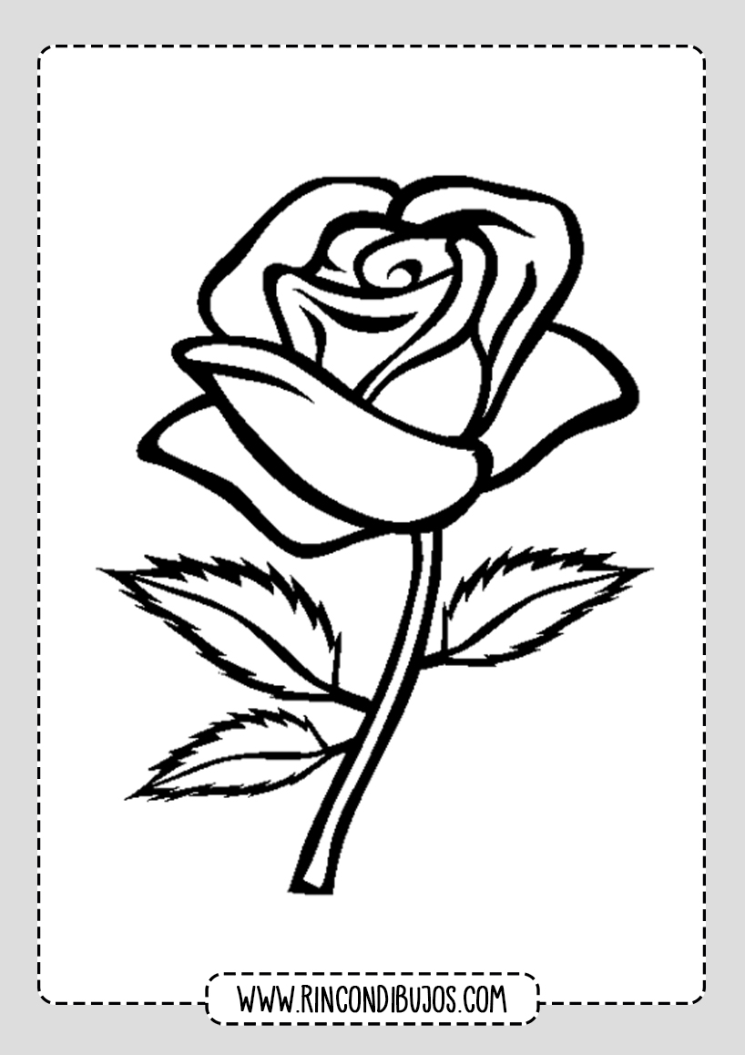 Dibujos de Flores Rosa para colorear