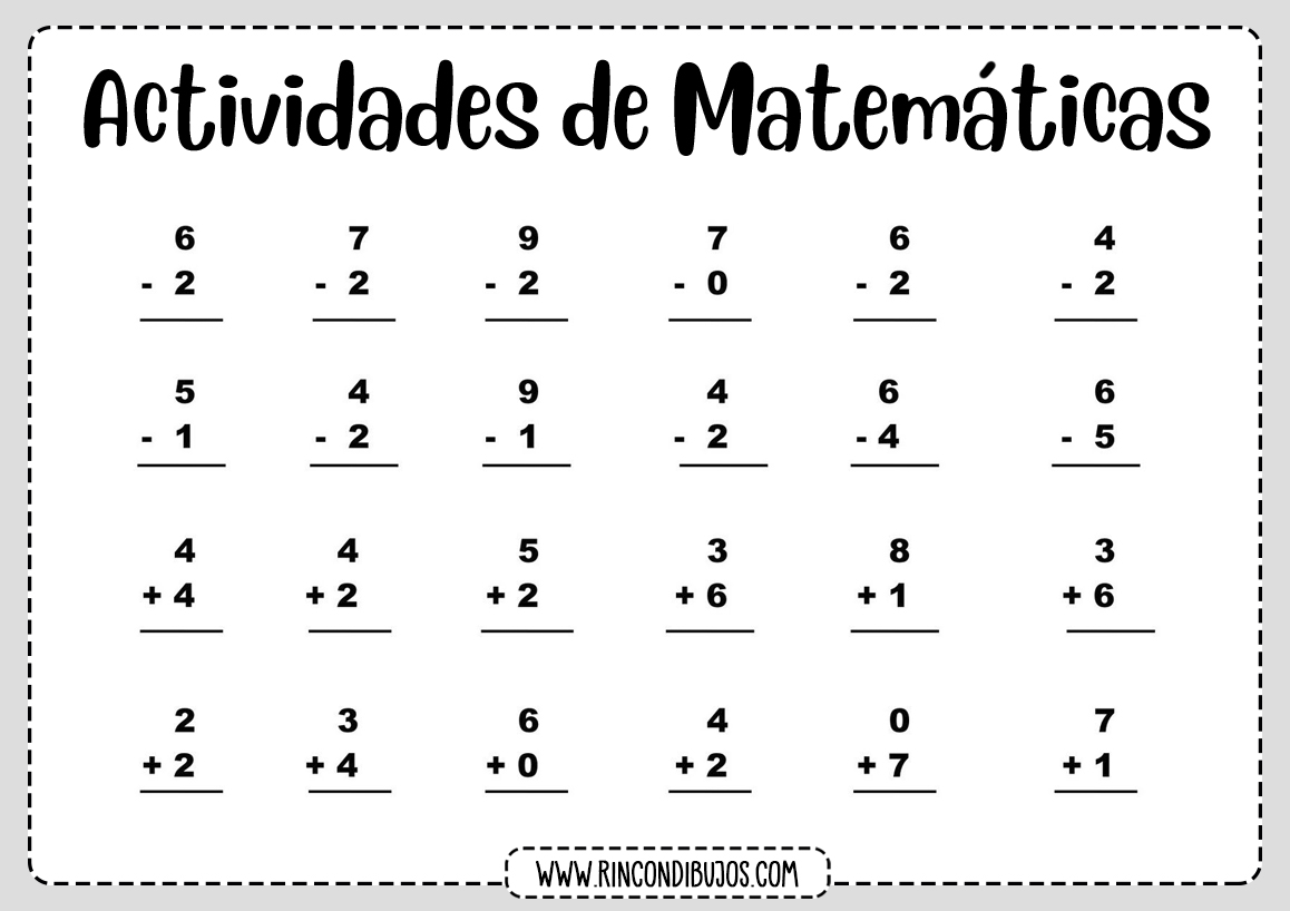 Ejercicios de Restas Faciles