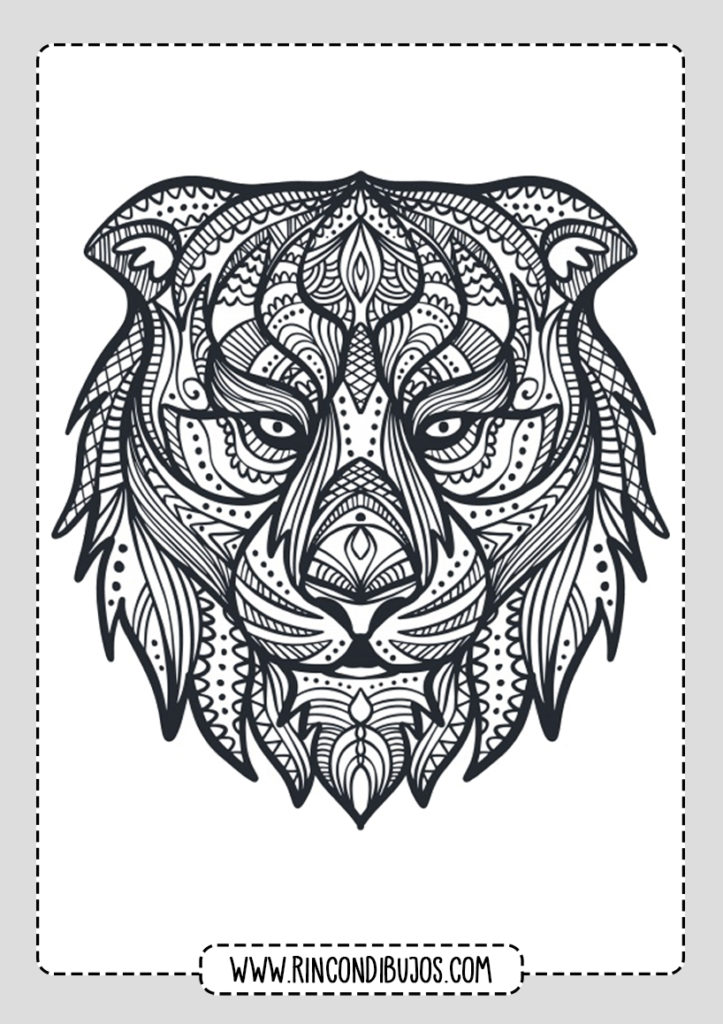 Mandalas de Animales Tigre para colorear