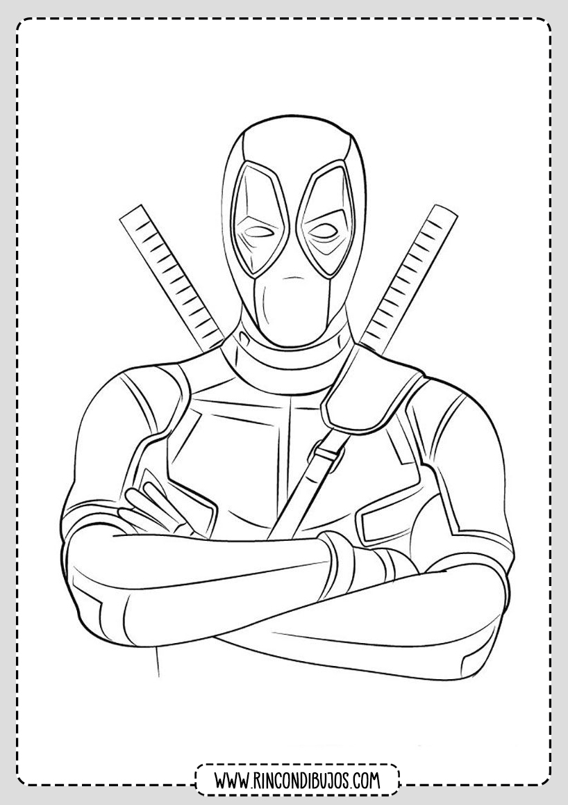 Imágenes y Dibujos de Deadpool para Colorear