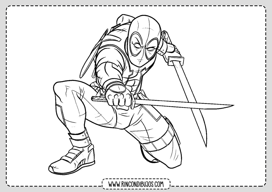 Imágenes y Dibujos de Deadpool para Colorear