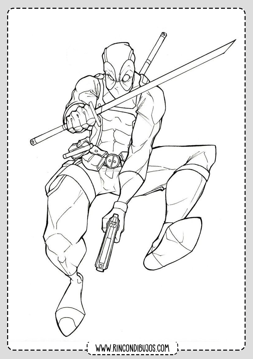 Deadpool para Colorear